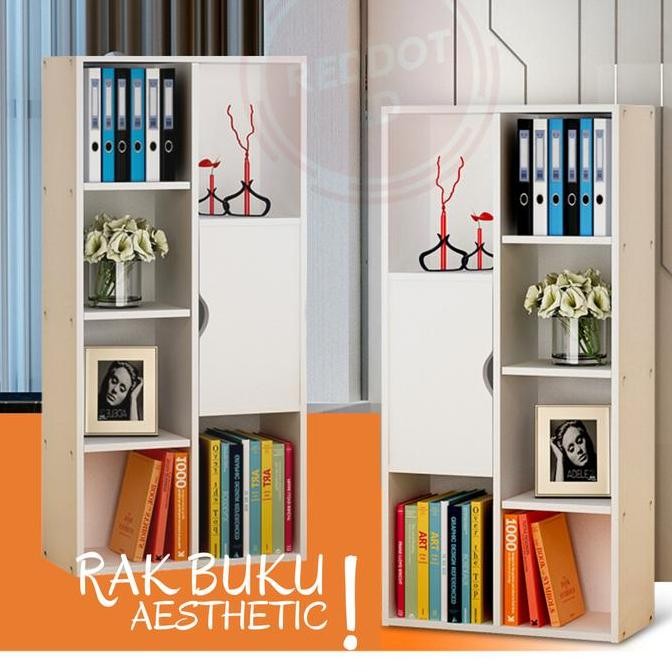 Rak Buku Serbaguna Minimalis VALDI Lemari Aesthetic Modern Murah