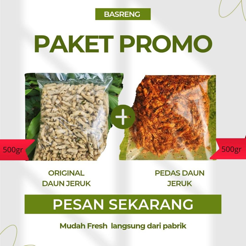 

Basreng Original Pedas Daun Jeruk Viral 1KG Cemilan Sultan Cianjur Snack Sajodo Gurih Renyah Nikmat