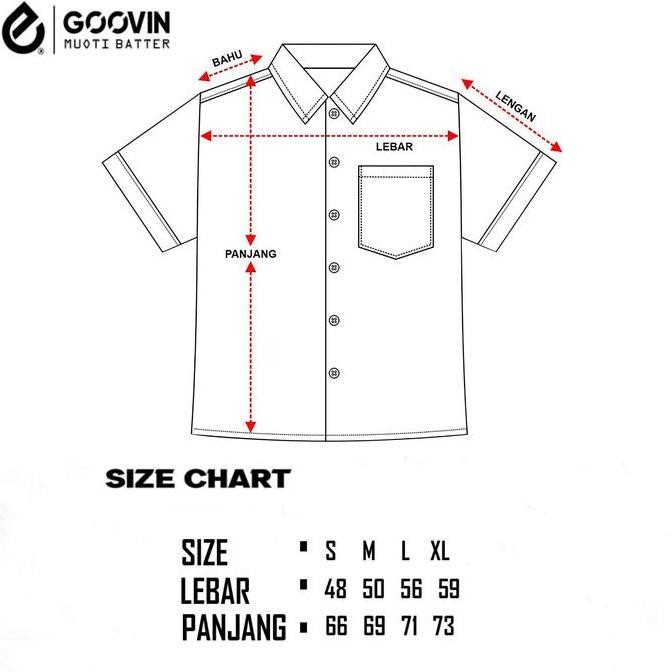 Goovin Workshirt Wanderlust Kemeja Lengan Pendek Hitam pria BS