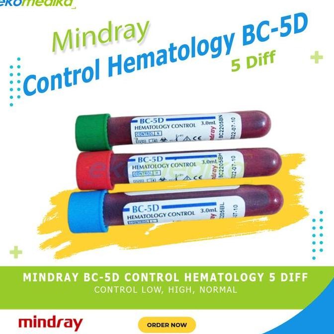 CONTROL HEMATOLOGY MINDRAY 5 DIFF BC-5D CONTROL LOW, HIGH, NORMAL 3ML ORIGINAL DAN TERPERCAYA