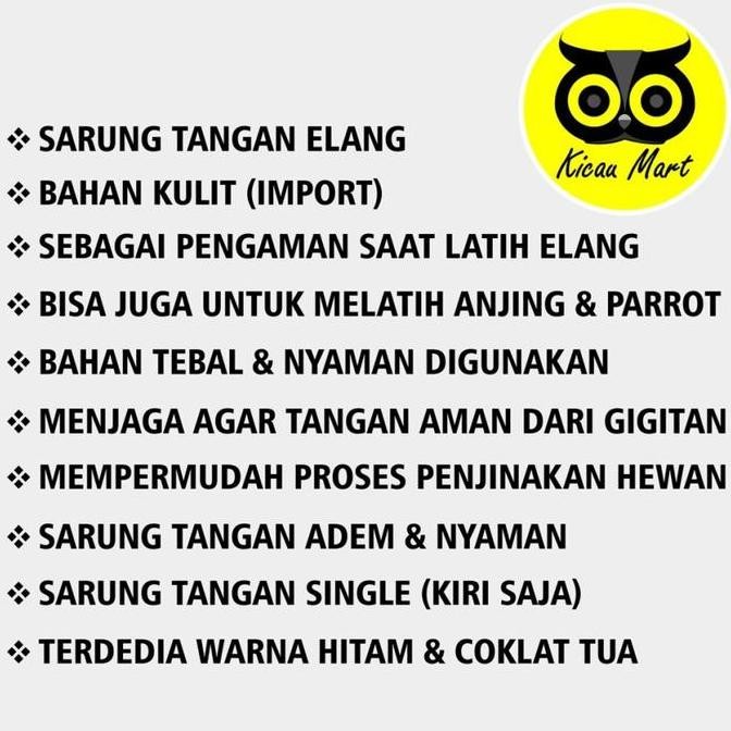 SARUNG TANGAN GLOVE FALCONRY ELANG KULIT IMPORT PELATIHAN HEWAN BURUNG
