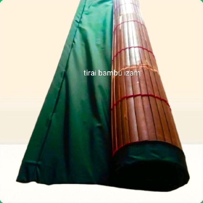 Tirai Krey Bambu hitam di lapisi kain waterproof kerai outdoor kerei gulung bambu wulung tirai teras
