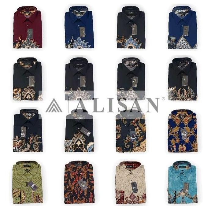 KEMEJA BATIK ALISAN LENGAN PANJANG PRINTING SLIM FIT SIZE S - XL KATUN PRIA KERAH