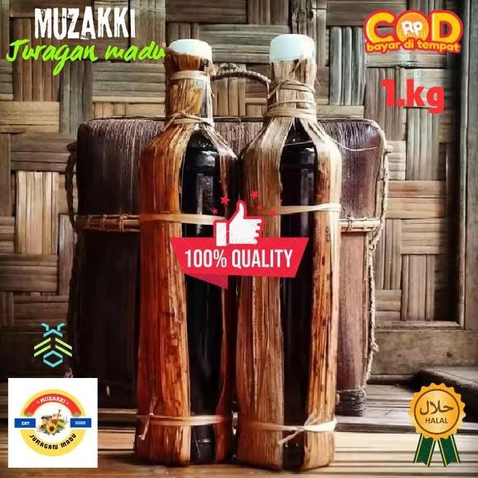 

(Terbaru) [PROMO] Madu Odeng asli murni tanpa campuran 1kg madu hutan baduy kemasan botol Marjan (Terlaris)