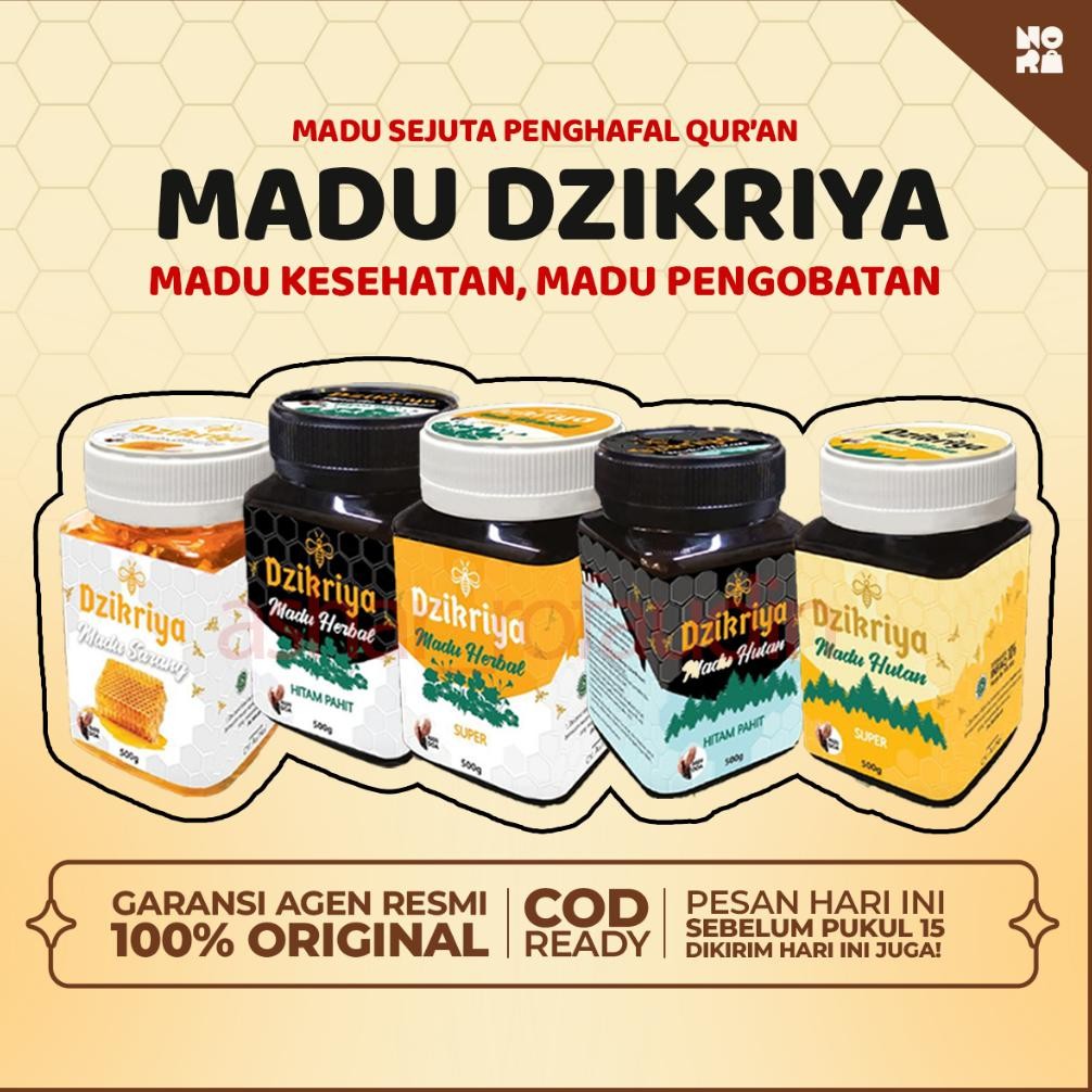 

(Terbaru) 100% ORIGINAL Dzikriya Madu Herbal Hutan Super Hitam Manis Pahit Sarang Semua Varian 500Gr (Terlaris)