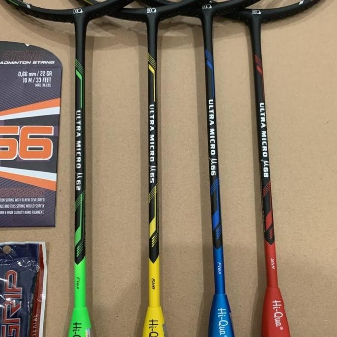 Sale Raket Hiqua Ultra Micro M62/M65/M66/M68 Original Tahan 32Lbs