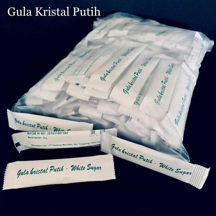 

Baru Gula Pasir Putih Kemasan Stick 125pcs Higienis Sachet