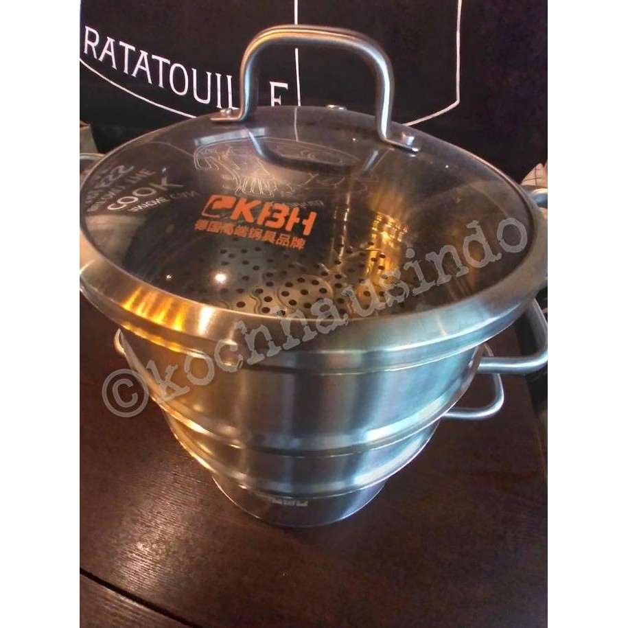 Zebra Panci Steamer 3 Susun Stainless Steel Set Kukus Stainless Steel