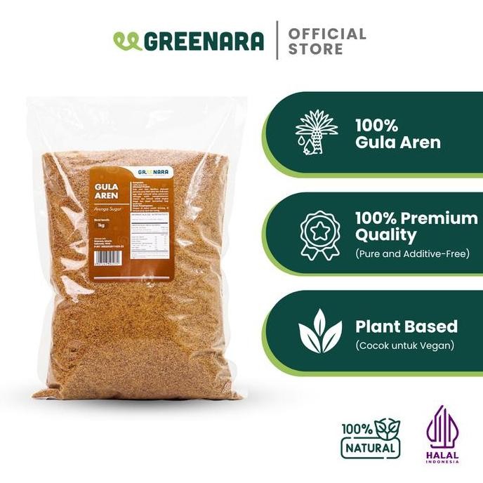 

Baru Greenara Gula Aren 1Kg - Arenga Palm Sugar Organik Premium