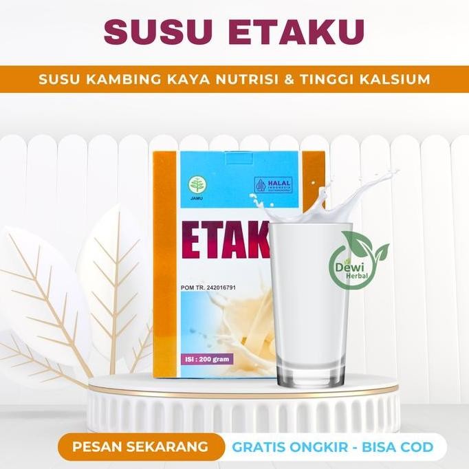 

Promo Etaku Susu Kambing Rendah Lemak Untuk Penderita Asam Lambung & Maag