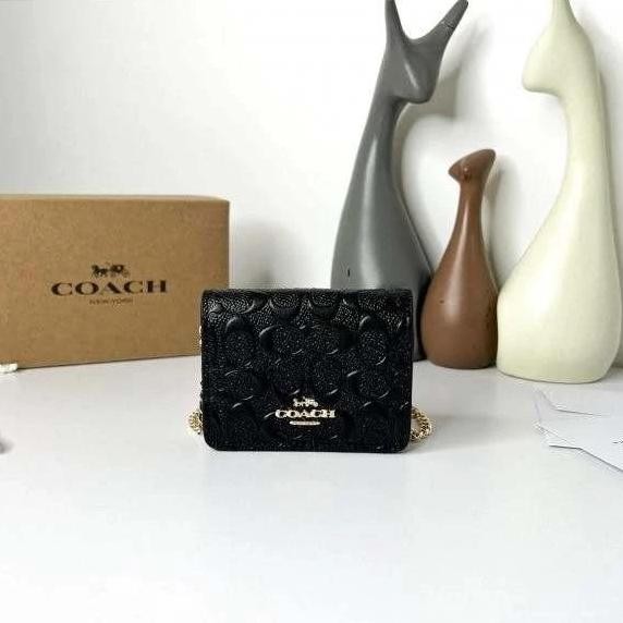 Coc C7361 Mini Wallet On A Chain In Signature Leather