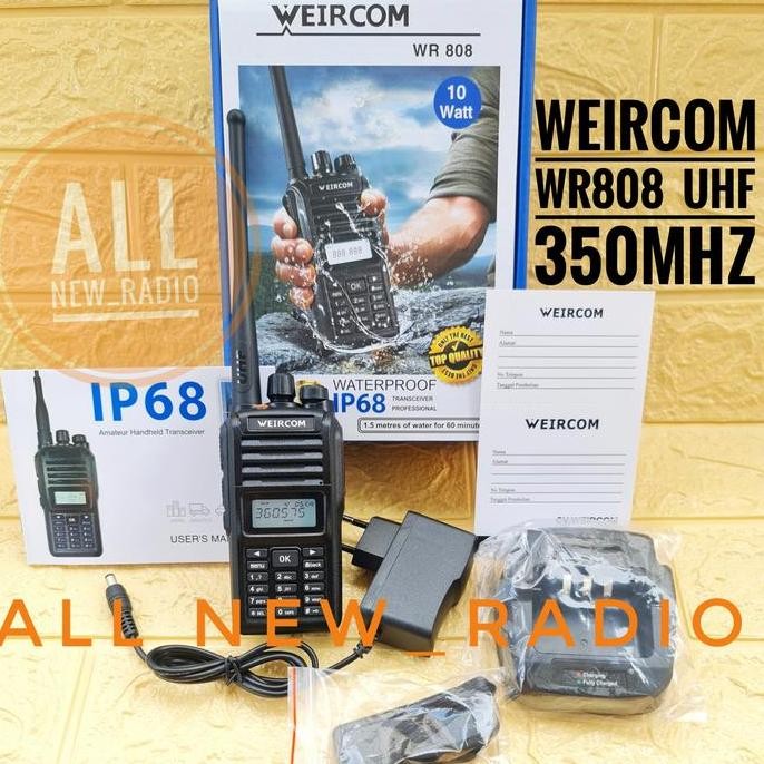Grosir Ht Weircom Wr808 Uhf 350 Mhz Waterproof Ht 10Watt Weircom Wr 808 Uhf