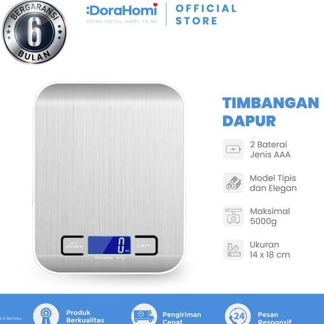 

Dorahomi Timbangan Bumbu Dapur Buah Tepung Dital Kitchen Scale 5Kg