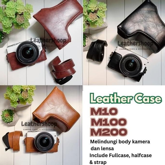 TERBARU LEATHER CASE EOS M10 M100 M200 SARUNG KAMERA MIRRORLESS CANON