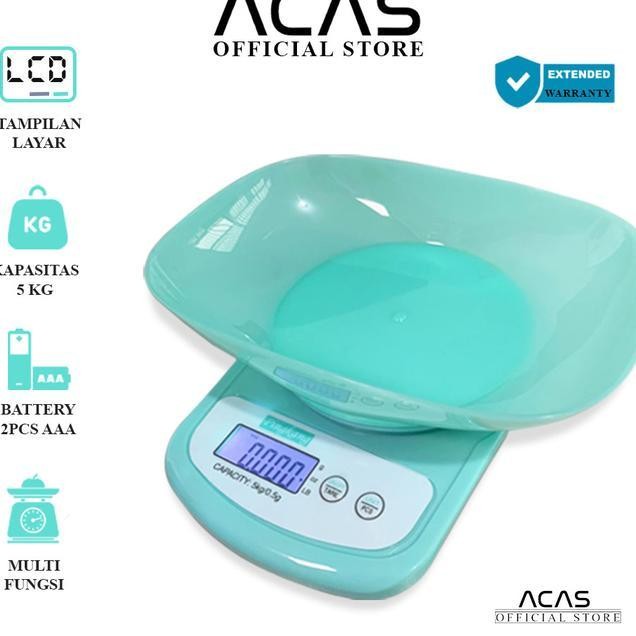 

Acas Qz156A Timbangan Dapur Dital Mangkok Elektronik Kapasitas 5 Kg 0.5 Gram Electronic Kitchen Scale Timbangan Kue Kopi Bumbu Tepung Makanan Masak Mangkok 5Kg 0.5Gr