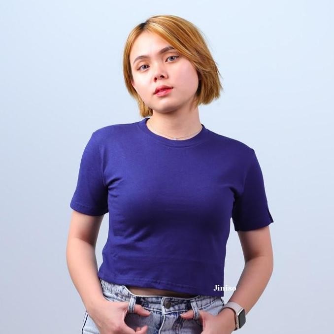 (Allthebest) JINISO Kaos Crop Top Lengan Pendek Baby Tee