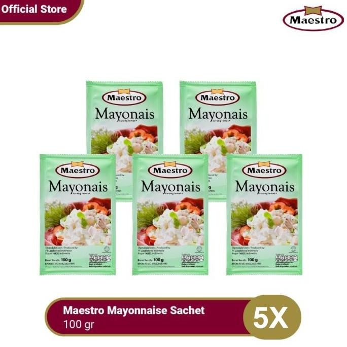 

Tersedia Maestro Mayonnaise Sachet 100g Isi 5pcs Saus Mayones Praktis