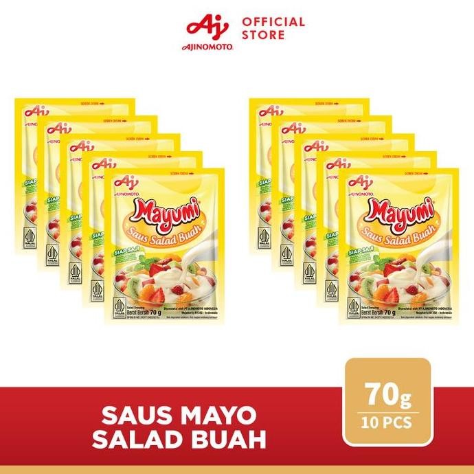 

Tersedia Mayumi Mayonnaise Saus Salad Buah 70g Paket 10pcs MPASI