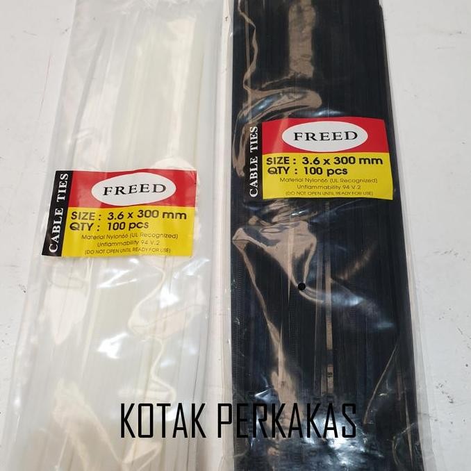 

Diskon! Cable Ties 30cm Nylon Hitam & Bening - Isi 1000pcs Kabel Ties Ekonomis