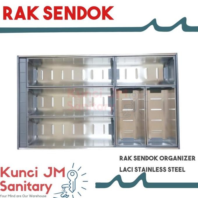 TERBARU - Rak Tempat Sendok Stainless Sekat Laci Dapur Kitchen Set