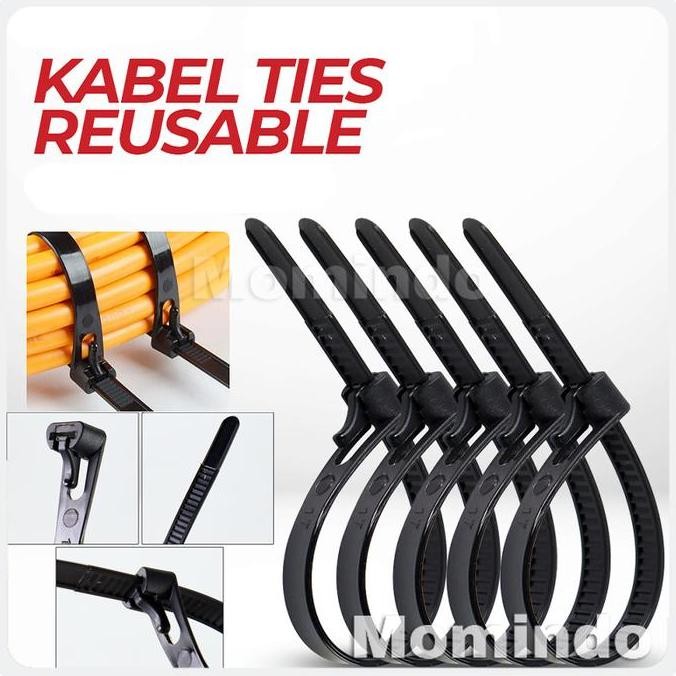 

Diskon! Kabel Ties Releasable Label 20cm x 8mm Bisa Dilepas Pasang Isi 100pcs