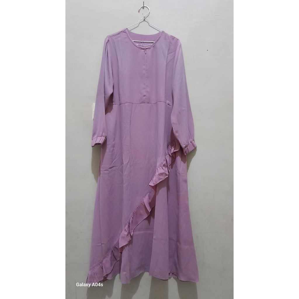 preloved gamis warna dusty pink