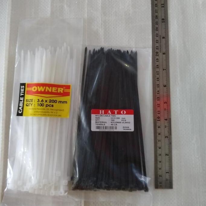 

Diskon! Cable Ties Nylon 20cm - Kabel Ties Serbaguna Isi 100pcs