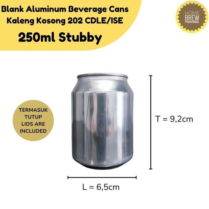 

BLANK ALUMINUM BEVERAGE CANS / KALENG KOSONG 250ML 202 CDLE/ISE 1 DUS ORIGINAL DAN TERPERCAYA
