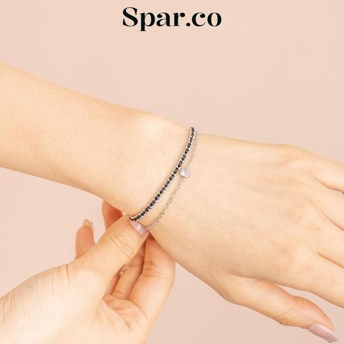 SPAR.CO ROPE BRACELET - GELANG KOMBINASI TALI WARNA RANTAI EMAS SILVER CUSTOM LASER DOUBLE LAYER DEN