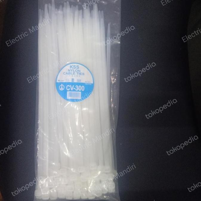 

Diskon! Kabel Ties KSS CV-300 x 7.6mm Putih - Cable Tie Panjang 30cm