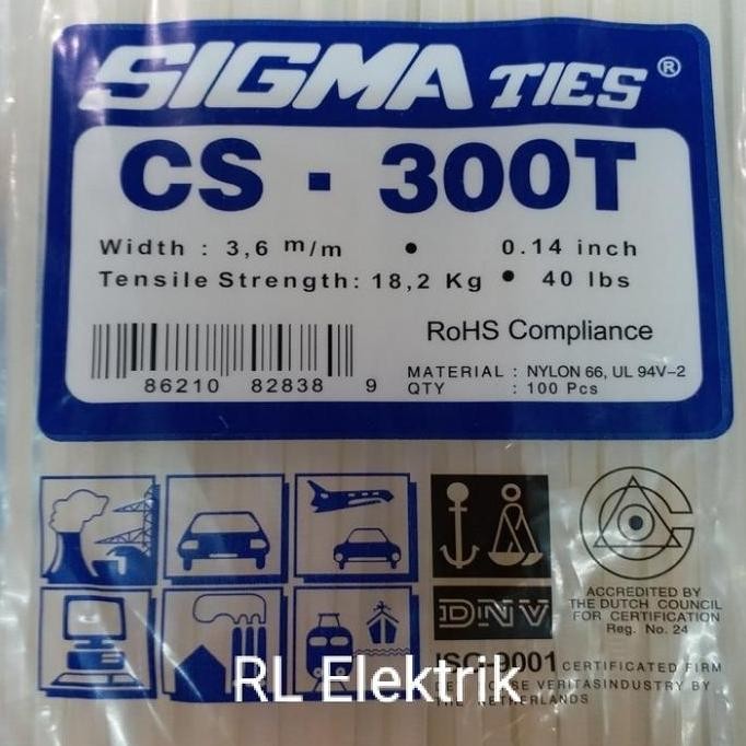 

Diskon! Cable Ties SIGMA CS-300T 30cm Hitam - Tali Kabel Nylon Kuat