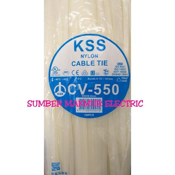 

Diskon! Cable Ties KSS CV-550 55cm x 8mm - Nylon Tali Kabel Isi 100pcs