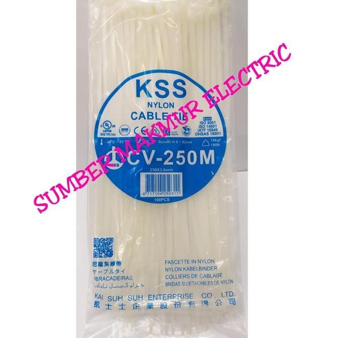 

Diskon! Cable Ties KSS CV-250M 3.6x250mm - Kabel Ties 25cm Kuat Nylon Putih