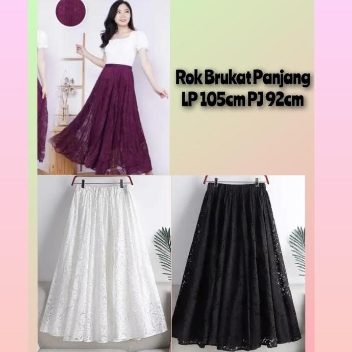 (Allthebest) ROK BRUKAT PANJANG ROK WANITA MUSLIMAH KEKINIAN