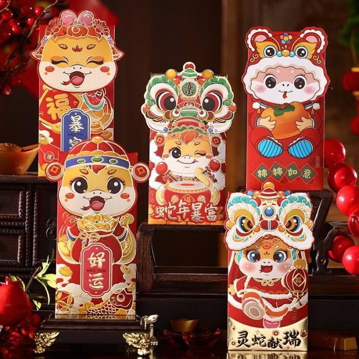 

LFM GROSIR 2025 Angpao Kuping isi 6 Tebal Premium Angpau Imlek Ular Murah Kado Souvenir Amplop Ampau Panjang Pendek Murah Grosir