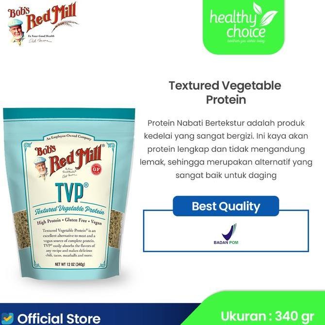 

Bob's Red Mill TVP (Textured Vegetable Protein) 340gr bahan pokok Pengganti Daging Protein Nabati Gluten Free Masakan Vegan