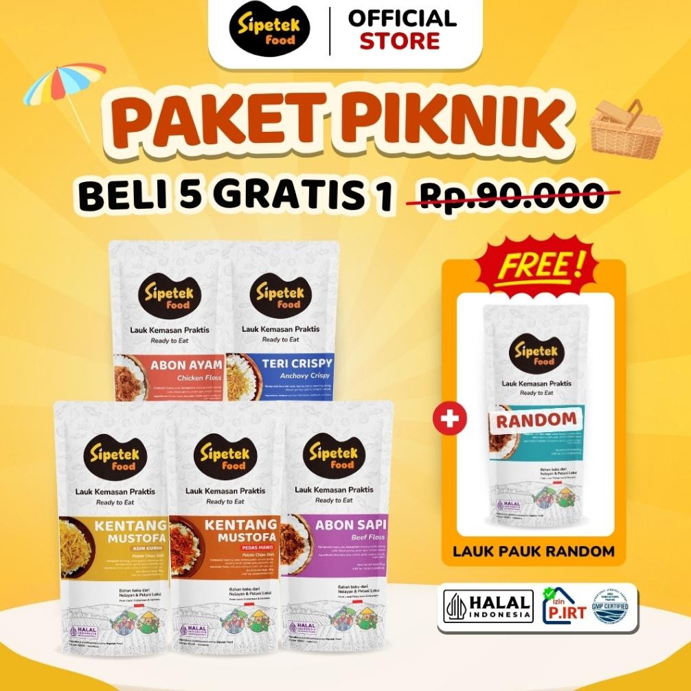 

[Spesial Liburan] Paket Piknik 5Pcs Lauk Makan + Gratis 1Pcs Lauk Makan Terbaru