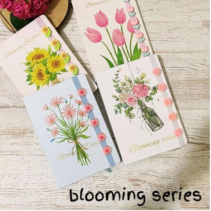 

MIKIREI Diary Camomile Tulip Peach Tomato Hardcover Diary Buku Note Book Planner A5 Ruled with Straps BS