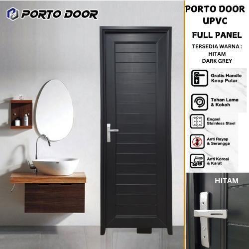 Porto Door Upvc 70 X 200 Cm 01 Full Panel / Pintu Kamar Mandi Upvc/ Pintu Toilet/ Wc Original Dan Te