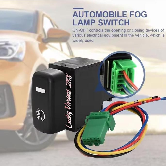 Switch Swit Saklar Fog Lamp Lampu Tembak Drl Led Progi Mobil Mitsubishi Pajero 2008-2015 Triton Out 