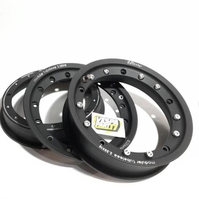 VELG VESPA GSCOOTER MODULAR HITAM RING 10 ORIGINAL DAN TERPERCAYA