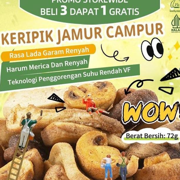 

Luymorehalal Keripik Jamur Campur Rasa Lada Garam Renyah 72G Camilan Gurih Pedas Sehat
