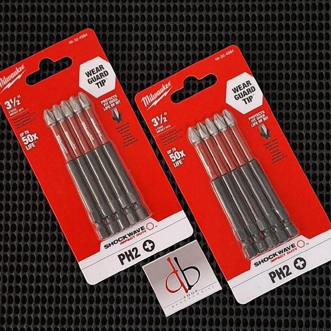 Milwaukee Shockwave Mata Obeng  Milwaukee Ph2 Magnetic 89Mm Set 5Pcs Impact Rated Co