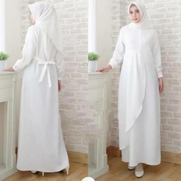 (Allthebest) Calianna Syar'i Baju Gamis Putih Gamis Polos Wanita Gamis Wanita2022