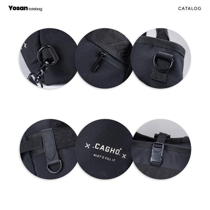 TWB CAGHO I Yosan Totebag Black I Slingbag Pria l Ransel Backpack I Totebag Anti Air I Tas Selempang