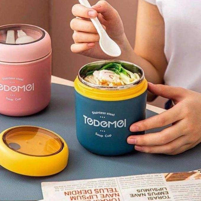 (Allthebest) TEDEMEI 304 Stainless Steel Soup & thermos soup cup 530ml