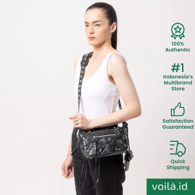 Grosir Voilaid Balenciaga Le Cagole Xs Flap Bag Black Shw