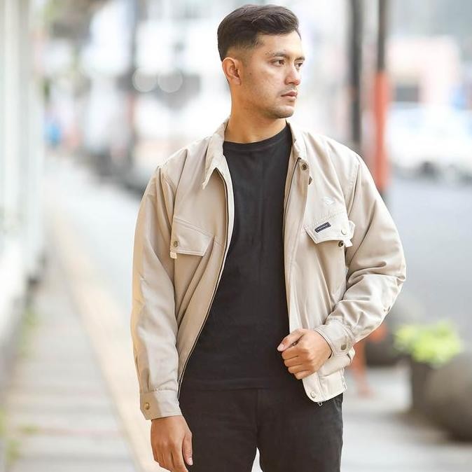 Grosir Nookly - Flight Jaket Pablo Cream - Jaket Motor Pria Outdoor