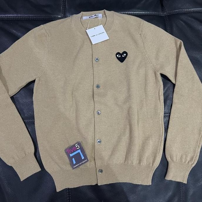 Sale Cdg Play Brown Cardigan Black Heart