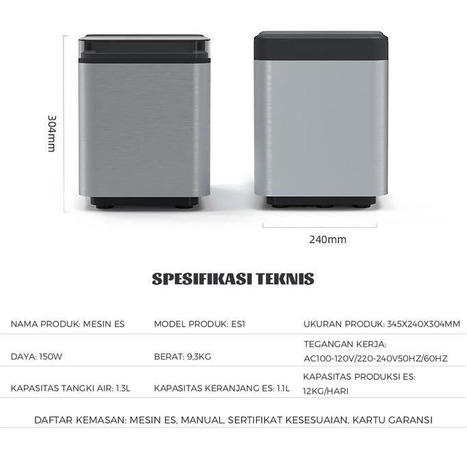 Pembuat Es Batu Es Hikvision 15Kg/Hari Es Kristal